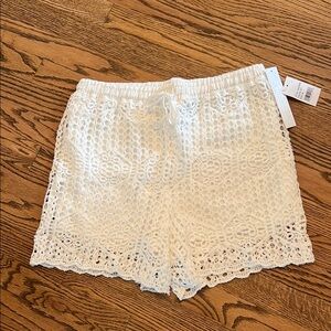 La Blanca Ivory Crochet Shorts Size M